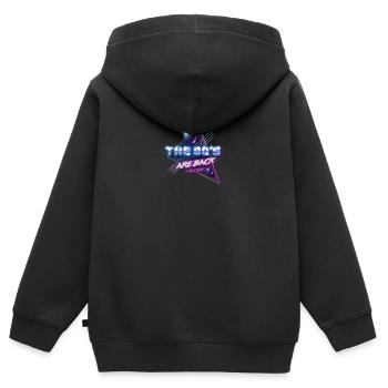 Les années 80 sont de retour - Sweat Premium à capuche zippé enfant bio - noir - Dos - AI Model Kid Male (0cm)