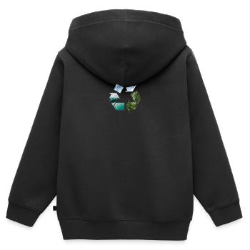 Recycle Erde - Kinder Premium Organic Zip Hoodie - Schwarz - Hinten - AI Model Kid Male (0cm)