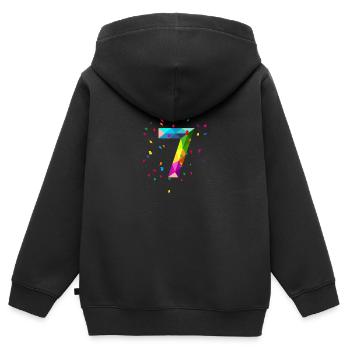 Geburtstag birthday Shirt 7 sieben seven Kids - Kids Premium Organic Zip-up Hoodie - black - Back - AI Model Kid Male (0cm)