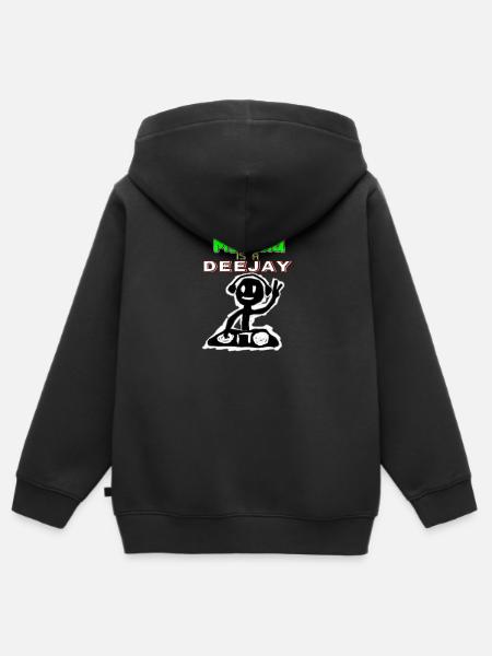 Ref.: MYDAD-DEEJAY - Kinder Premium Organic Zip Hoodie - Schwarz
