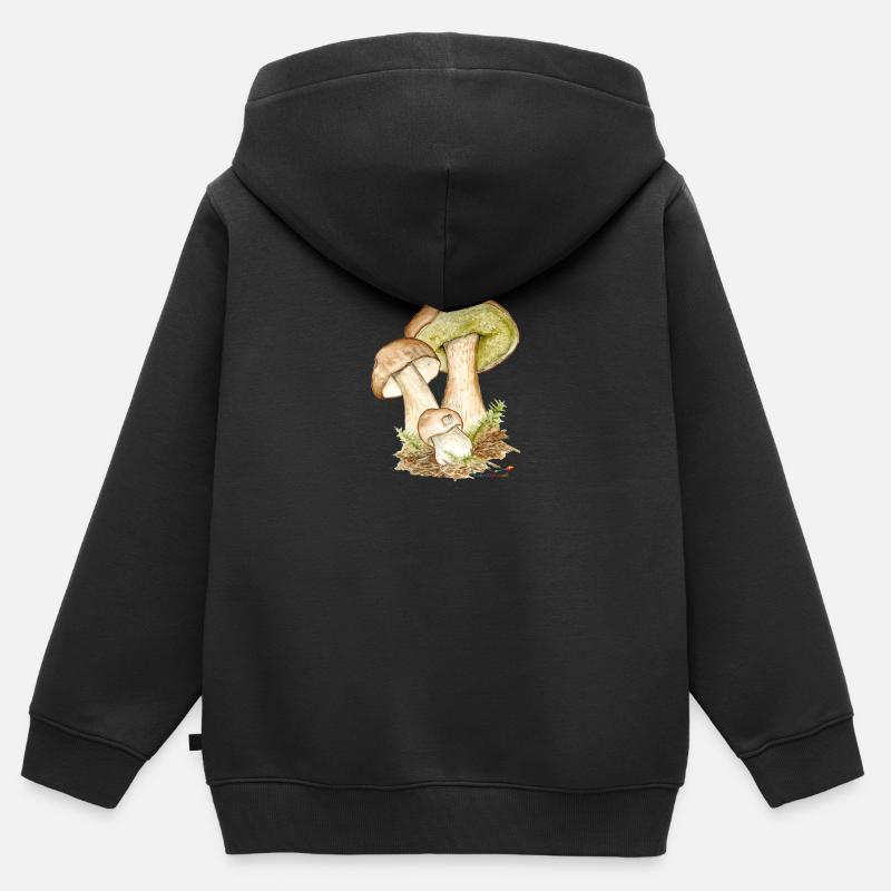Bolet - Sweat Premium à capuche zippé enfant bio - noir
