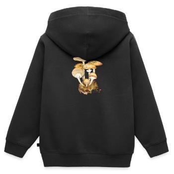 Hallimasch - Kinder Premium Organic Zip Hoodie - Schwarz - Hinten - AI Model Kid Male (0cm)