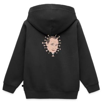 Vladimir Poutine COVID-19 - Sweat Premium à capuche zippé enfant bio - noir - Dos - AI Model Kid Male (0cm)