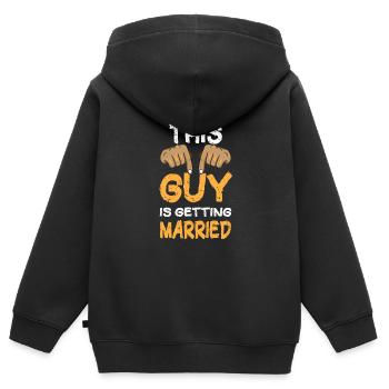 This Guy Is Getting Married Engagement Bachelor - Kids Premium Organic Zip-up Hoodie - black - Back - AI Model Kid Male (0cm)