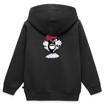 Penguin Technik - Kinder Premium Organic Zip Hoodie - Schwarz - Hinten - AI Model Kid Male (0cm)