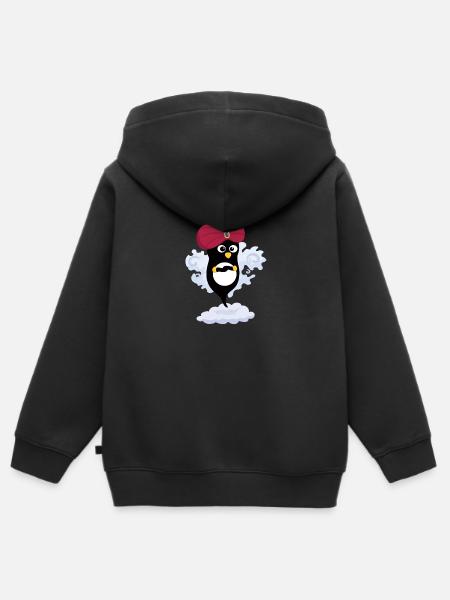 Penguin Technik - Kinder Premium Organic Zip Hoodie - Schwarz