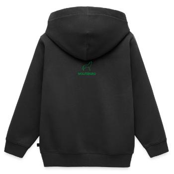 Wolfsburg Wolf - Kinder Premium Organic Zip Hoodie - Schwarz - Hinten - AI Model Kid Male (0cm)