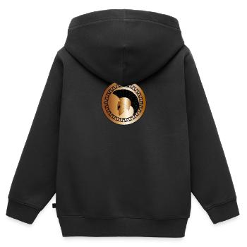 elmo greco e scudo, troiano, oro - Kinder Premium Organic Zip Hoodie - Schwarz - Hinten - AI Model Kid Male (0cm)