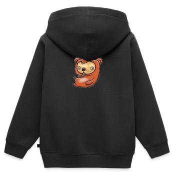 Heureux petit hamster - Sweat Premium à capuche zippé enfant bio - noir - Dos - AI Model Kid Male (0cm)