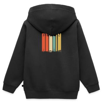 Berlinskyline - Kinder Premium Organic Zip Hoodie - Schwarz - Hinten - AI Model Kid Male (0cm)