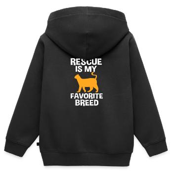 Katzenrettung Tierrechte Tierrettung Tierheim - Kinder Premium Organic Zip Hoodie - Schwarz - Hinten - AI Model Kid Male (0cm)