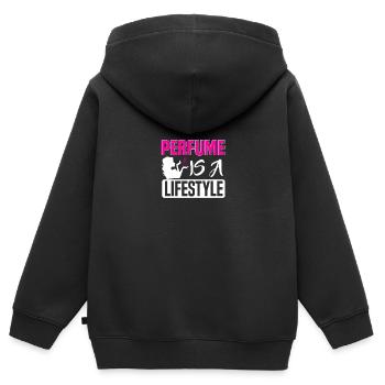 Parfüm Fragrance Perfüm Perfume Parfum Duft - Sweat Premium à capuche zippé enfant bio - noir - Dos - AI Model Kid Male (0cm)