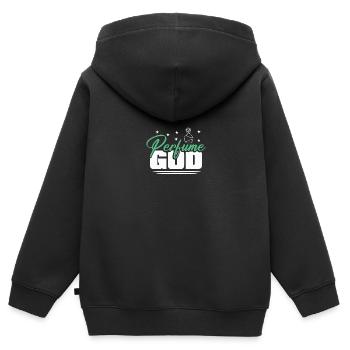 Parfüm Fragrance Perfüm Perfume Parfum Duft - Sweat Premium à capuche zippé enfant bio - noir - Dos - AI Model Kid Male (0cm)