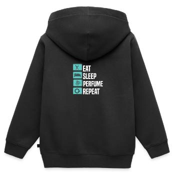 Parfüm Fragrance Perfüm Perfume Parfum Duft - Sweat Premium à capuche zippé enfant bio - noir - Dos - AI Model Kid Male (0cm)