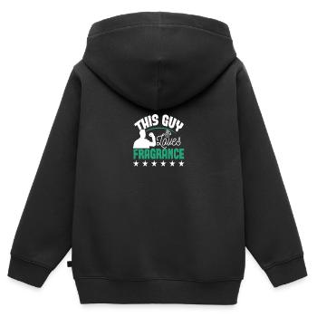 Parfüm Fragrance Perfüm Perfume Parfum Duft - Sweat Premium à capuche zippé enfant bio - noir - Dos - AI Model Kid Male (0cm)