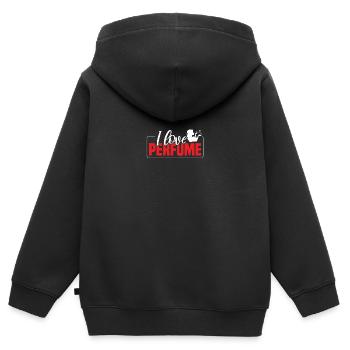 Parfüm Fragrance Perfüm Perfume Parfum Duft - Sweat Premium à capuche zippé enfant bio - noir - Dos - AI Model Kid Male (0cm)