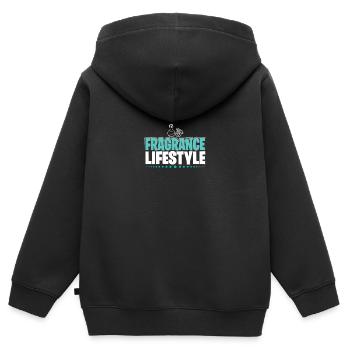 Parfüm Fragrance Perfüm Perfume Parfum Duft - Sweat Premium à capuche zippé enfant bio - noir - Dos - AI Model Kid Male (0cm)
