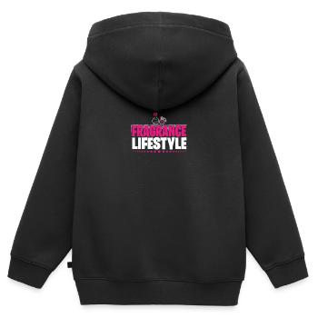 Parfüm Fragrance Perfüm Perfume Parfum Duft - Sweat Premium à capuche zippé enfant bio - noir - Dos - AI Model Kid Male (0cm)