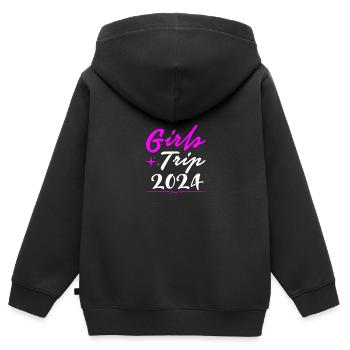 Girls Trip 2024 Girls' Tour Girls' Trip Girls' Trip - Sweat Premium à capuche zippé enfant bio - noir - Dos - AI Model Kid Male (0cm)
