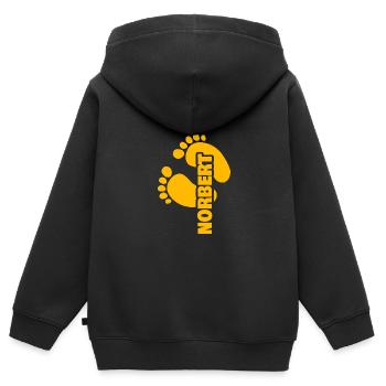 Geburt Norbert - Kinder Premium Organic Zip Hoodie - Schwarz - Hinten - AI Model Kid Male (0cm)