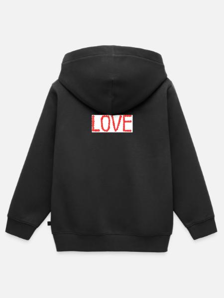 love - Kinder Premium Organic Zip Hoodie - Schwarz