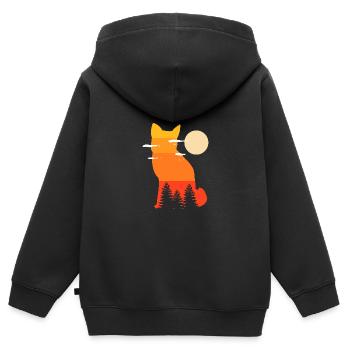 Poison biologiste du renard sauvage - Sweat Premium à capuche zippé enfant bio - noir - Dos - AI Model Kid Male (0cm)