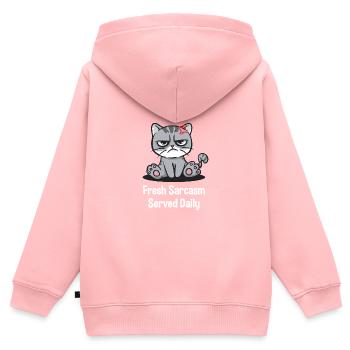 Le sarcasme frais sert du sarka amusant tous les jours - Sweat Premium à capuche zippé enfant bio - rose - Dos - AI Model Kid Female (0cm)
