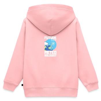 Jeu de mots météorologique pour météorologue - Sweat Premium à capuche zippé enfant bio - rose - Dos - AI Model Kid Female (0cm)