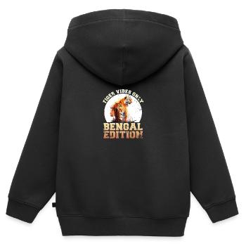 Bengalischer Bengal Tiger - Kinder Premium Organic Zip Hoodie - Schwarz - Hinten - AI Model Kid Male (0cm)