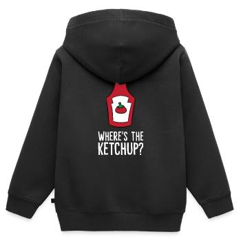 Ketchup - Where's the Ketchup? - Kinder Premium Organic Zip Hoodie - Schwarz - Hinten - AI Model Kid Male (0cm)