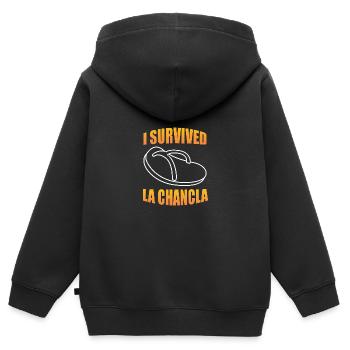 Kolumbien - Kinder Premium Organic Zip Hoodie - Schwarz - Hinten - AI Model Kid Male (0cm)