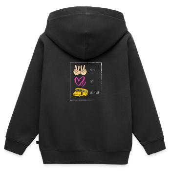 Schulbusfahrer Schulbus - Kinder Premium Organic Zip Hoodie - Schwarz - Hinten - AI Model Kid Male (0cm)