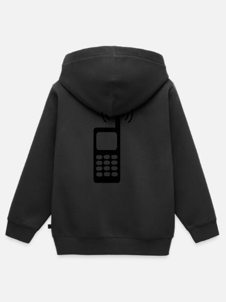Handy – Telefon - Kinder Premium Organic Zip Hoodie - Schwarz