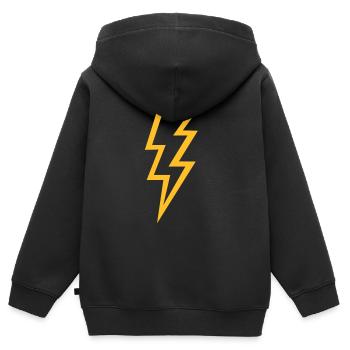 Blitz - Kinder Premium Organic Zip Hoodie - Schwarz - Hinten - AI Model Kid Male (0cm)