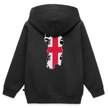 Sardaigne - Sweat Premium à capuche zippé enfant bio - noir - Dos - AI Model Kid Male (0cm)