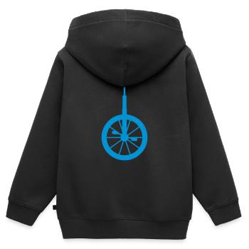 Rad Einrad Rad 10062 - Kinder Premium Organic Zip Hoodie - Schwarz - Hinten - AI Model Kid Male (0cm)