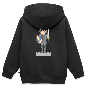 Ritter auf Burg - Kinder Premium Organic Zip Hoodie - Schwarz - Hinten - AI Model Kid Male (0cm)