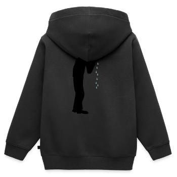 Heulen Tropfen Depression - Kinder Premium Organic Zip Hoodie - Schwarz - Hinten - AI Model Kid Male (0cm)