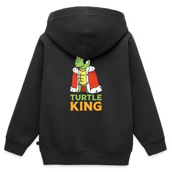 Drôle de tortue de mer Tortue de mer Eau de mer - Sweat Premium à capuche zippé enfant bio - noir - Dos - AI Model Kid Male (0cm)