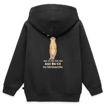 Erdmännchen - Kinder Premium Organic Zip Hoodie - Schwarz - Hinten - AI Model Kid Male (0cm)