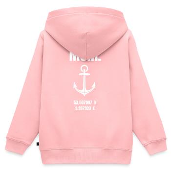 Moin. Koordinaten Hamburger Hafen - Kinder Premium Organic Zip Hoodie - Rosa - Hinten - AI Model Kid Female (0cm)