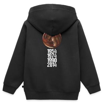Cadeau de marchandise Football Fan Tradition - Sweat Premium à capuche zippé enfant bio - noir - Dos - AI Model Kid Male (0cm)