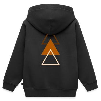 braune Dreiecke - Kinder Premium Organic Zip Hoodie - Schwarz - Hinten - AI Model Kid Male (0cm)