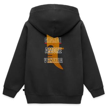 Mio grande amore Venezia Ferro - Sweat Premium à capuche zippé enfant bio - noir - Dos - AI Model Kid Male (0cm)