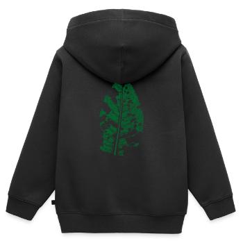Blatt / Vom Kirschbaum Mit Raupen Löchern - Kinder Premium Organic Zip Hoodie - Schwarz - Hinten - AI Model Kid Male (0cm)