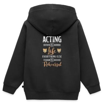 Bühne Drama Oper Broadway - Kinder Premium Organic Zip Hoodie - Schwarz - Hinten - AI Model Kid Male (0cm)