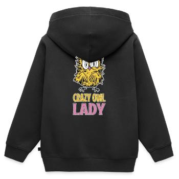 Passionné d’oiseaux de proie Ornithologue nocturne O - Sweat Premium à capuche zippé enfant bio - noir - Dos - AI Model Kid Male (0cm)