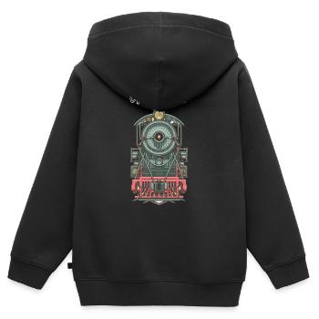 TRAINS - Sweat Premium à capuche zippé enfant bio - noir - Dos - AI Model Kid Male (0cm)