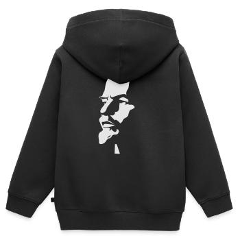 rus_lenin_portrait_1c01 - Kids Premium Organic Zip-up Hoodie - black - Back - AI Model Kid Male (0cm)