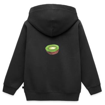 kiwi - Sweat Premium à capuche zippé enfant bio - noir - Dos - AI Model Kid Male (0cm)